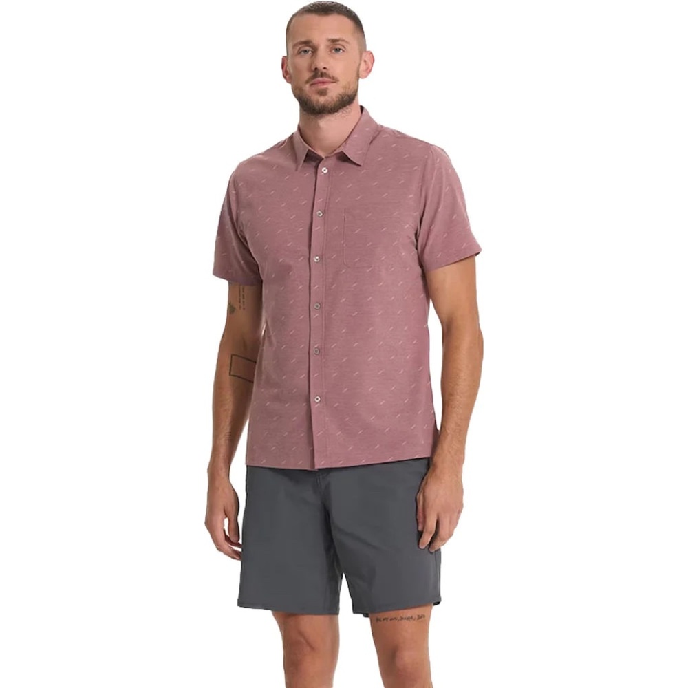 Vuori Short-Sleeve Bridge Button Down Fog Size XL NWT